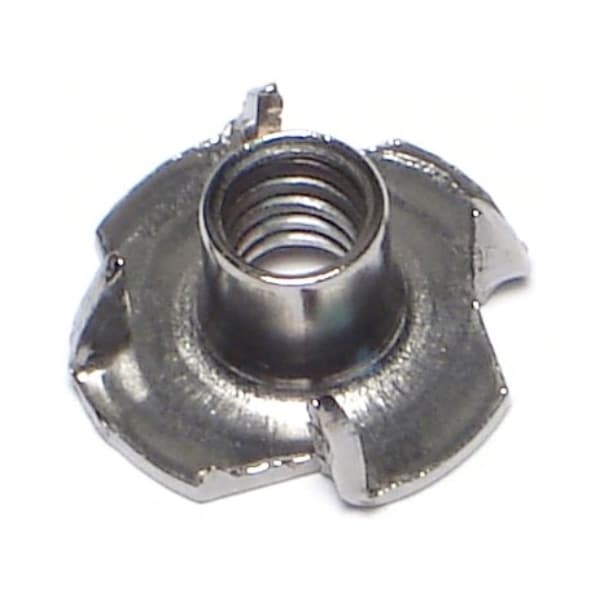 Midwest Fastener T-Nut, 3 Prongs, 1/4"-20, 18-8 Stainless Steel, 5/16 in Barrel Ht, 10 PK 68483 - main